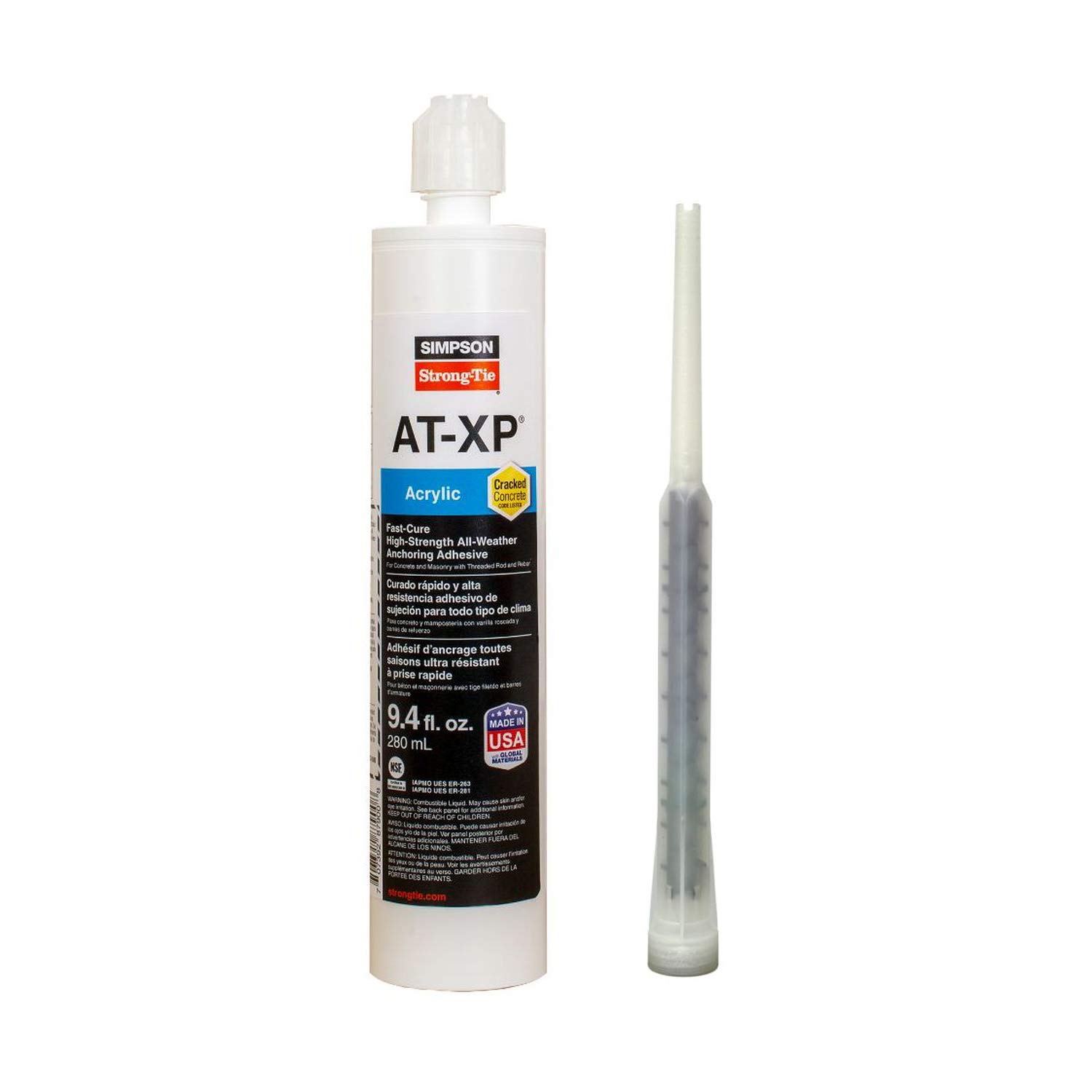 Simpson 9.4oz High-Strength Acrylic Adhesive - Concrete Anchors & Fastening Systems